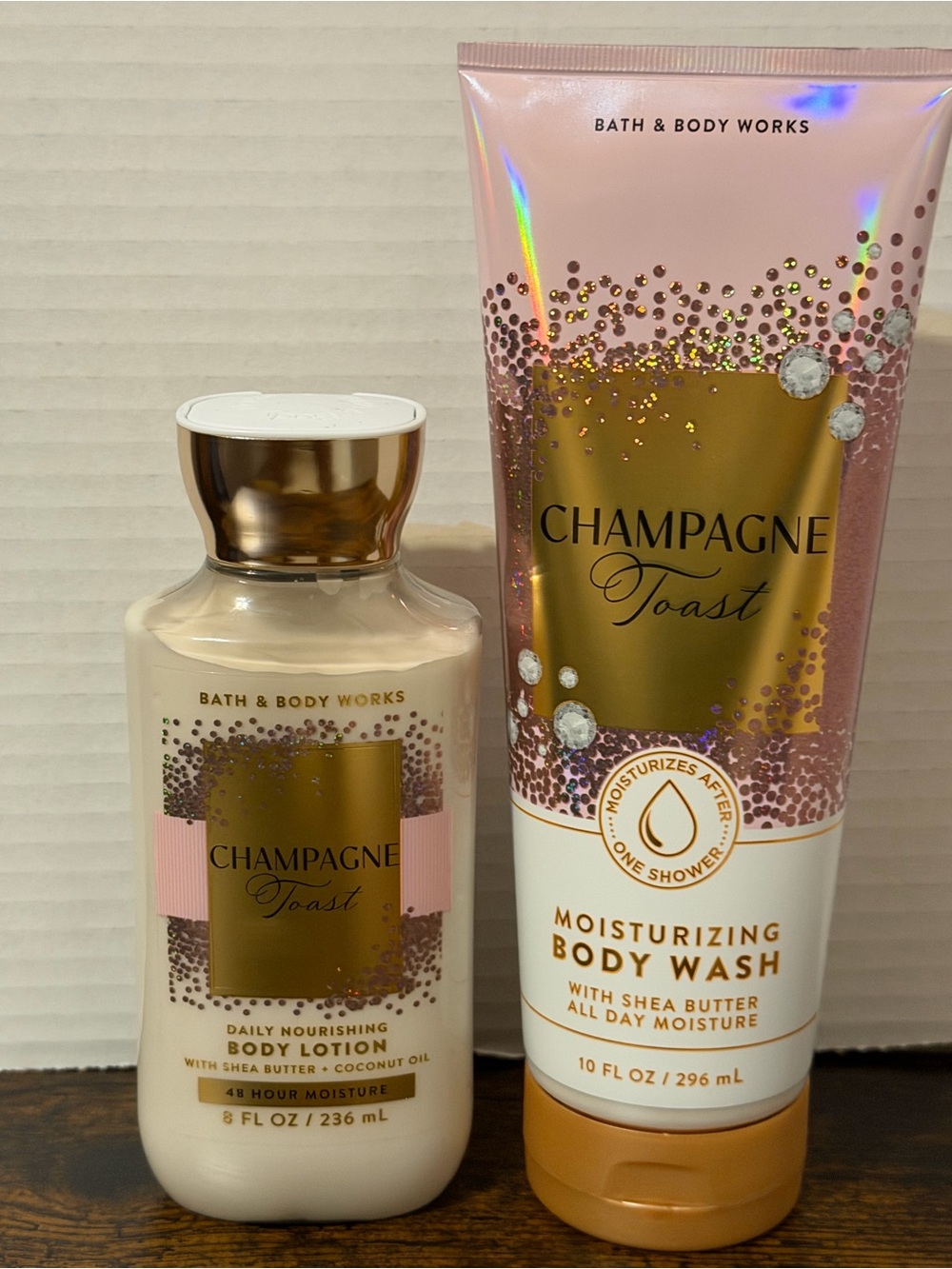 Champagne Toast Moisturizing Body Wash & Lotion - Pink, Gold